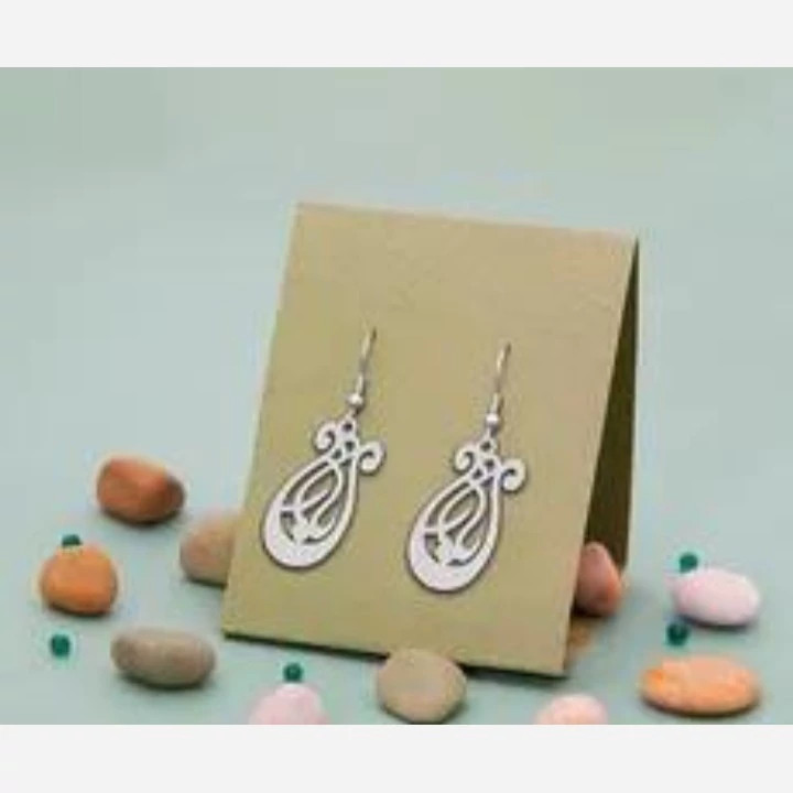 گوشواره نقره طرح اسم باران