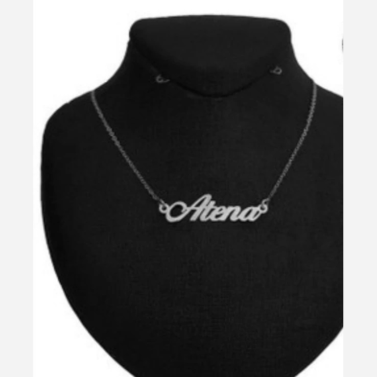 گردن بند طرح اسم آتنا به لاتین Atena متصل به زنجیر نقره عیار 925