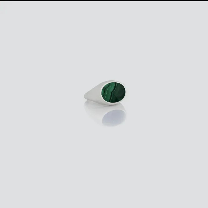 انگشتر مالاکیت مردانه بسیار ساده و شیک