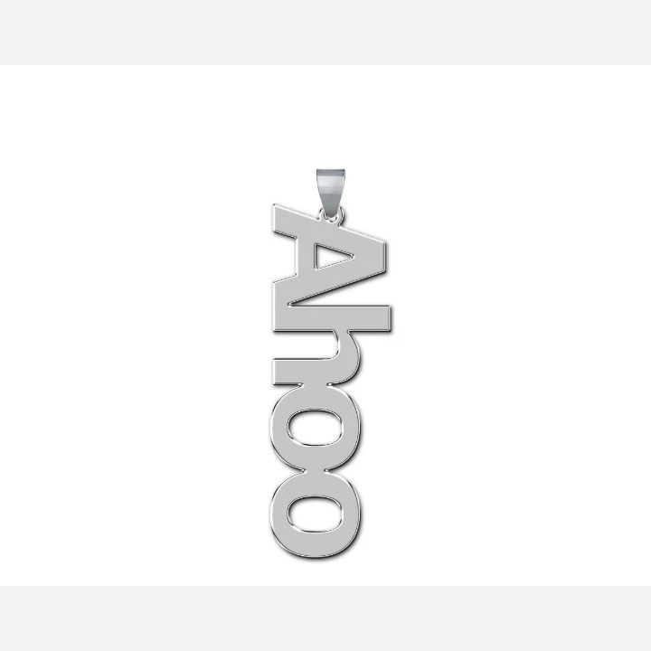 پلاک نقره مدل اسم آهو به لاتین  Ahoo