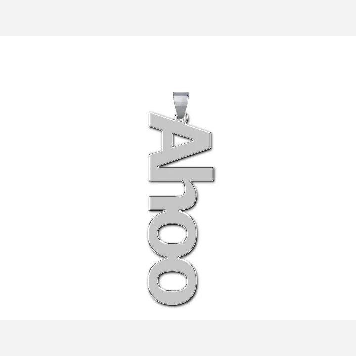 پلاک نقره مدل اسم آهو به لاتین Ahoo