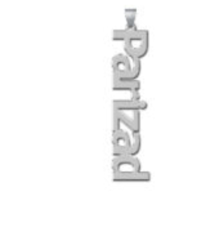 پلاک اویز نقره مدل اسم پریزاد به لاتین parizad