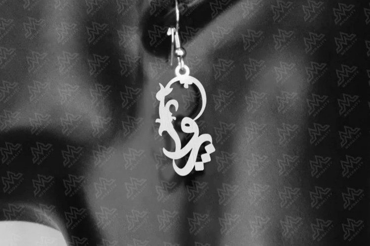 گوشواره نقره طرح اسم پروا