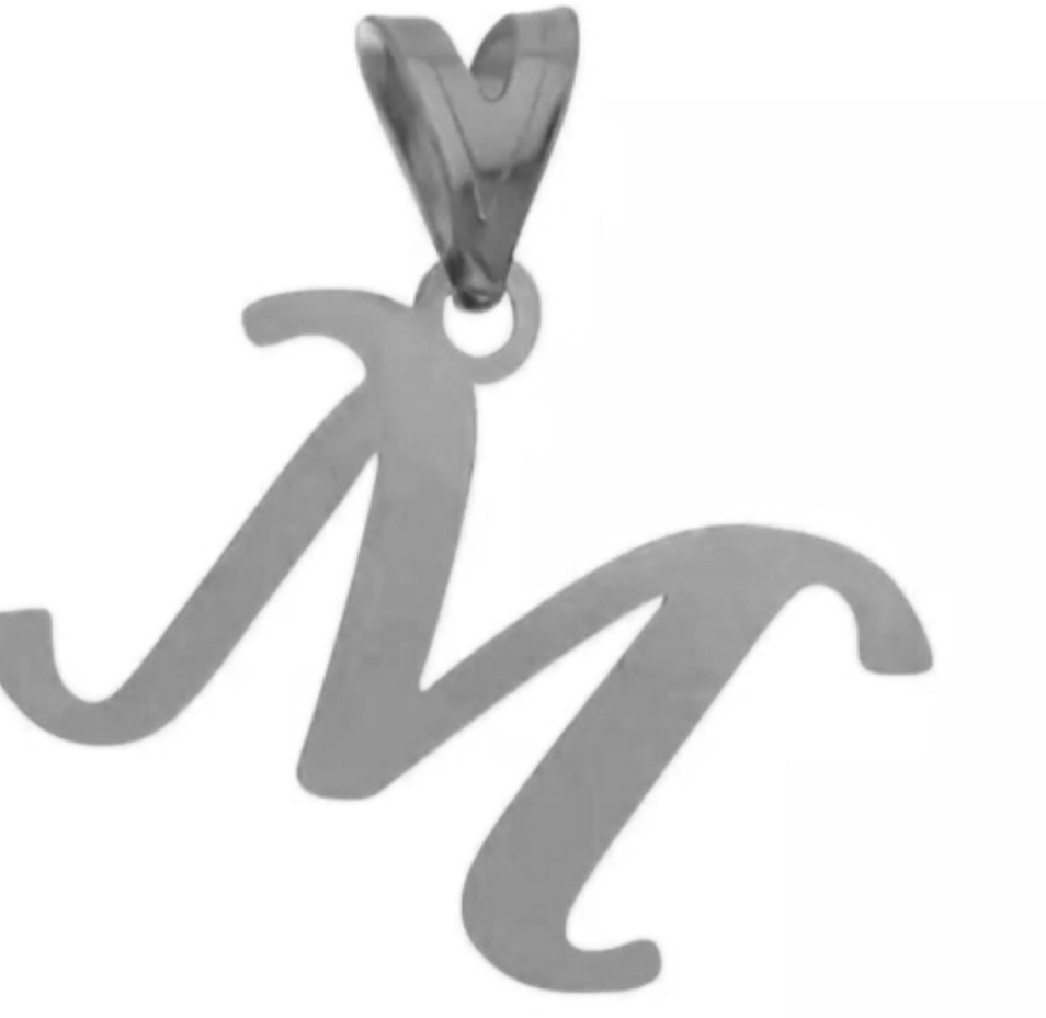 پلاک اویز نقره مدل حرف M