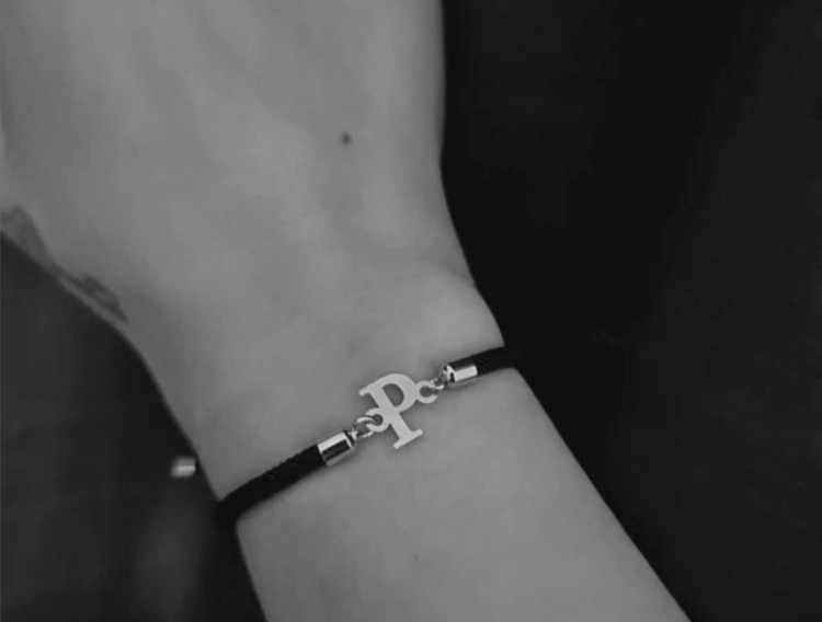 دستبند نقره حرف p