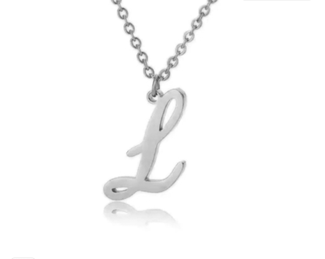 گردنبند نقره مدل حرف L جذاب