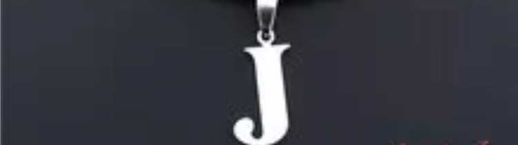 پلاک اویز نقره مدل حرف J