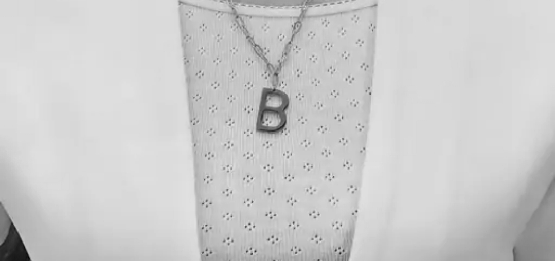 گردنبند نقره مدل حرف  B