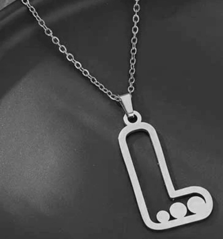 گردنبند نقره مدل حرف L فانتزی