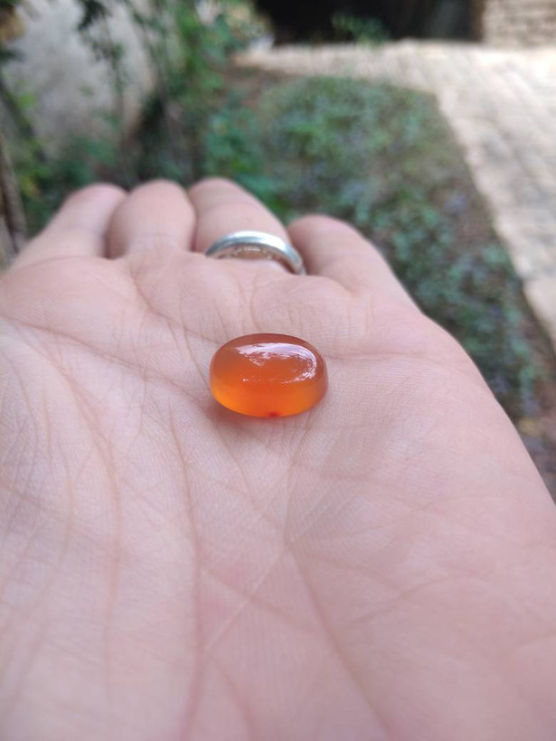 نگین عقیق یمنی پرتقالی زیبا کد 26