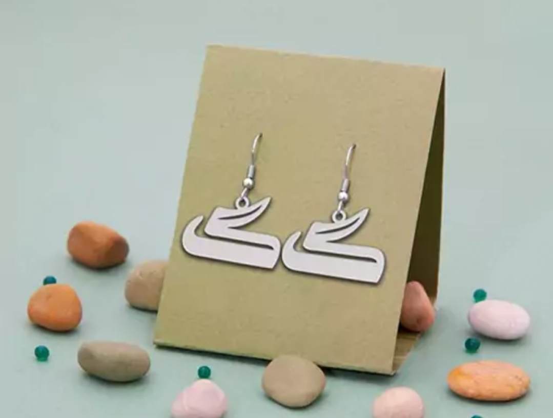 گوشواره نقره زنانه مدل حرف گ بسیار زیبا