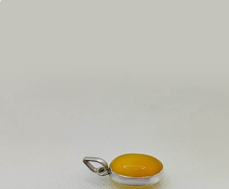 گردنبند نقره اسپرت مردانه و زنانه کارشده با نگین عقیق زرد