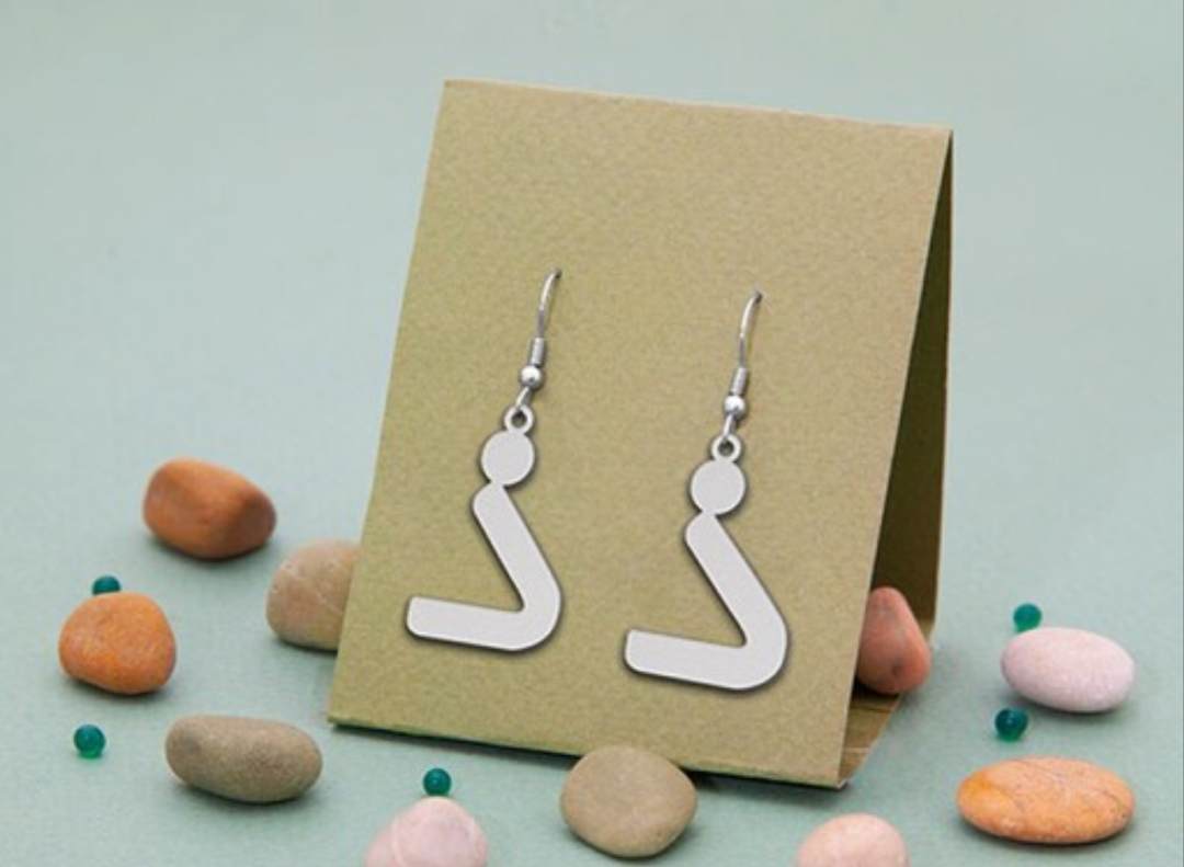گوشواره نقره مدل حرف ذ