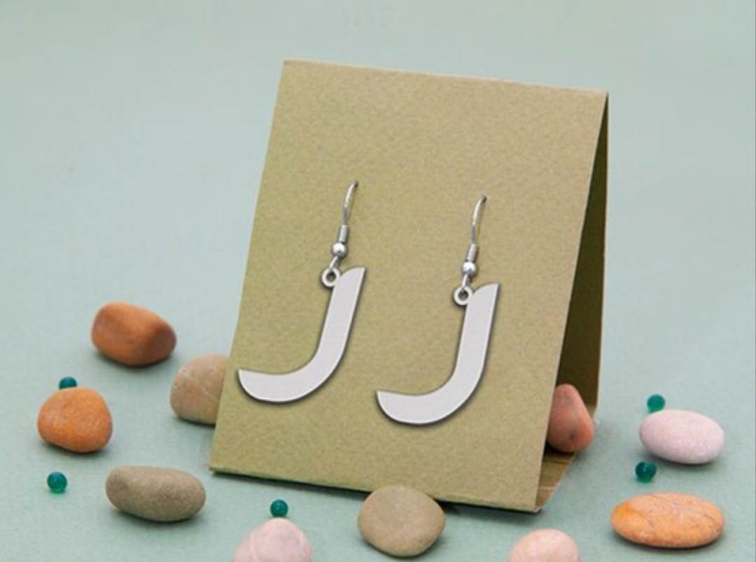 گوشواره نقره مدل حرف ر