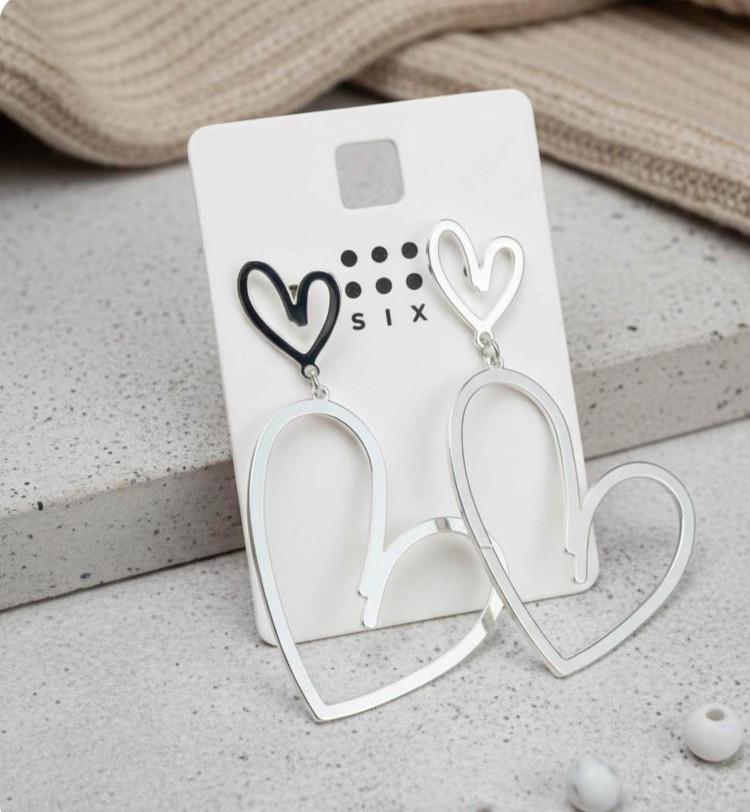 گوشواره نقره مدل دو قلب