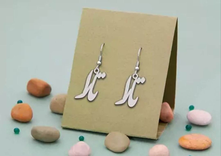 گوشواره نقره مدل اسم تارا ساده