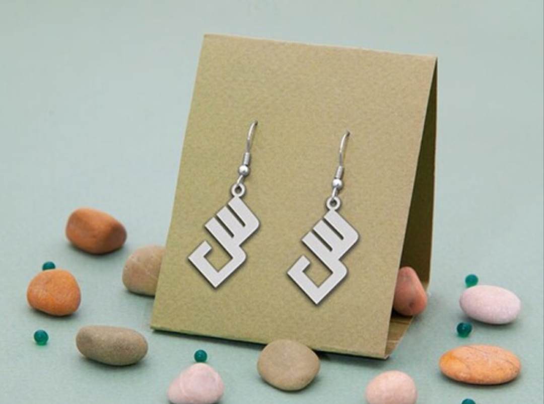 گوشواره نقره طرح حرف س