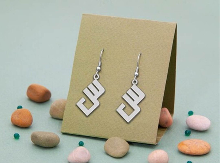 گوشواره نقره طرح حرف س