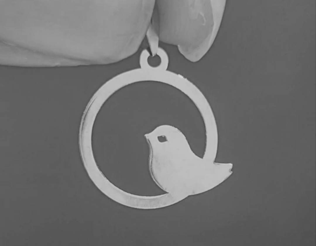 پلاک نقره مدل مرغ عشق