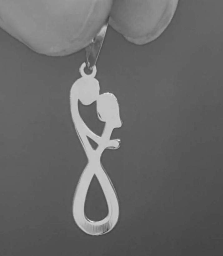 پلاک نقره مدل آغوش