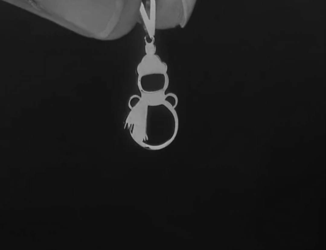 پلاک نقره مدل ادم برفی