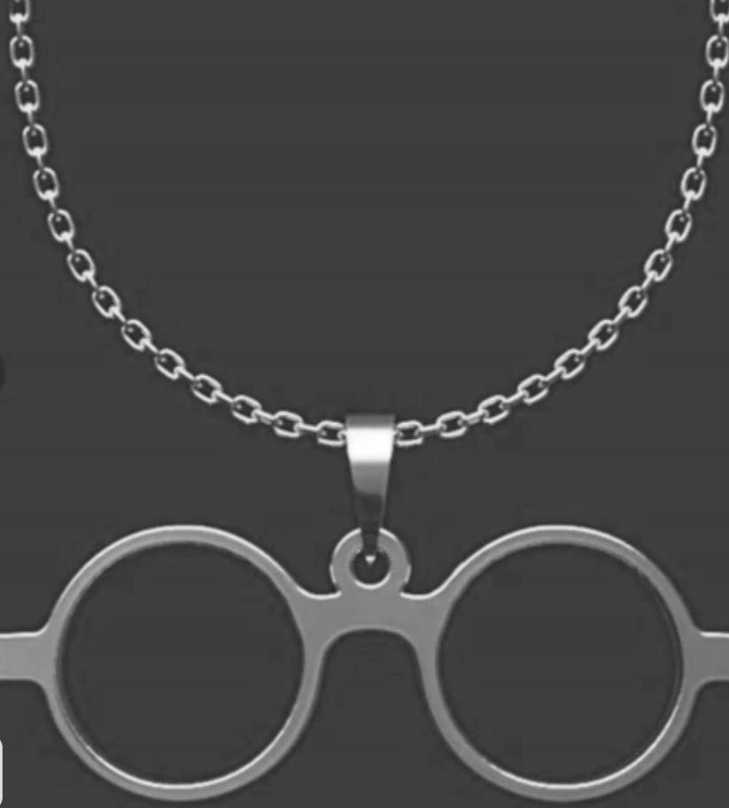 گردنبند نقره مدل عینک همراه با زنجیر نقره عیار 925