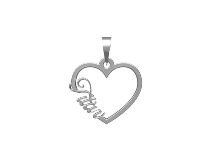 پلاک اویز نقره مدل قلب و اسم تیلان به لاتین Tilan