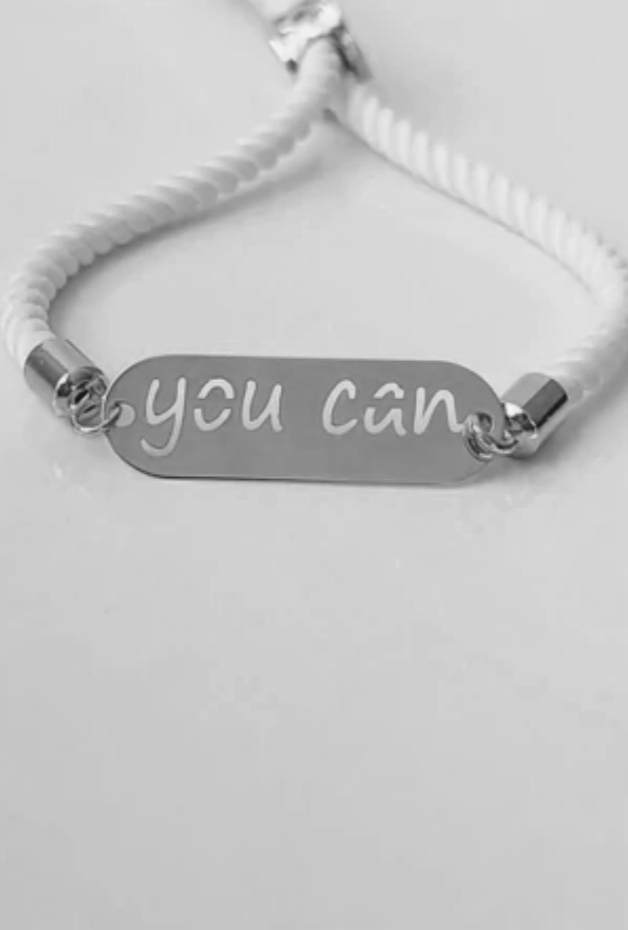 دستبند با پلاک وسط مدل you can